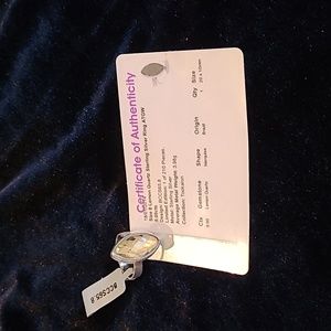 QVC jewelry. Ring, size 8. Marquise Lemon Quartz in Sterling. Approx 9 cts.